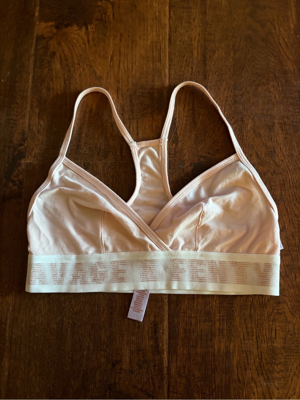 Savage X Fenty Light Pink Racerback Bralette with Logo Band
